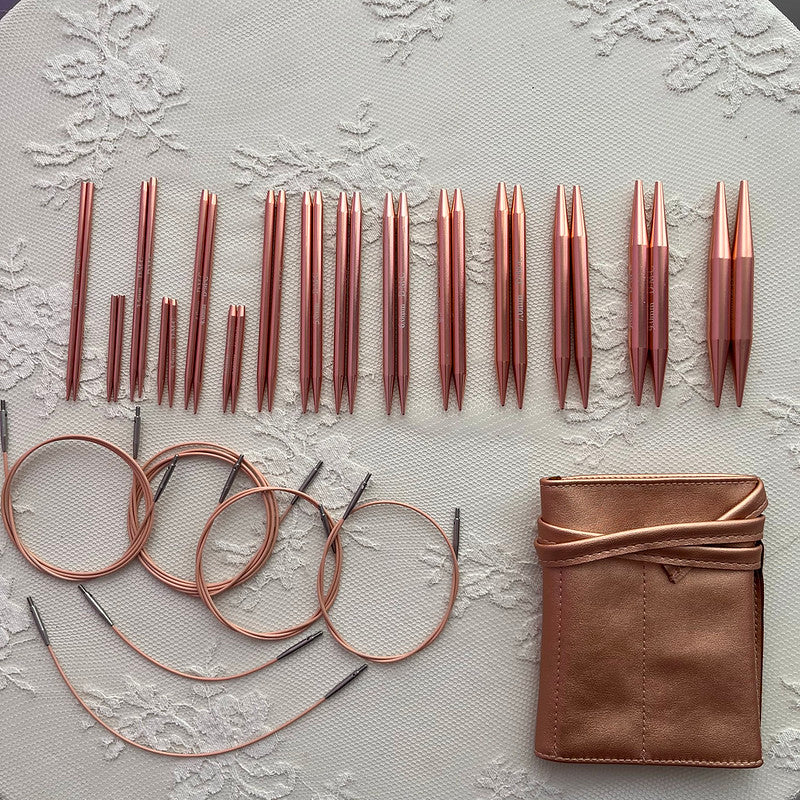 Ferri Circolari Intercambiabili In Acciaio Inox, Set Per Maglia, Punte Lisce E Cavo Flessibile, Regalo Per Appassionate