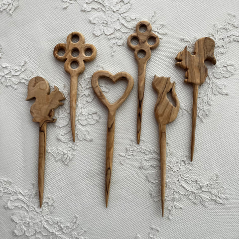 HANDMADE wooden pins